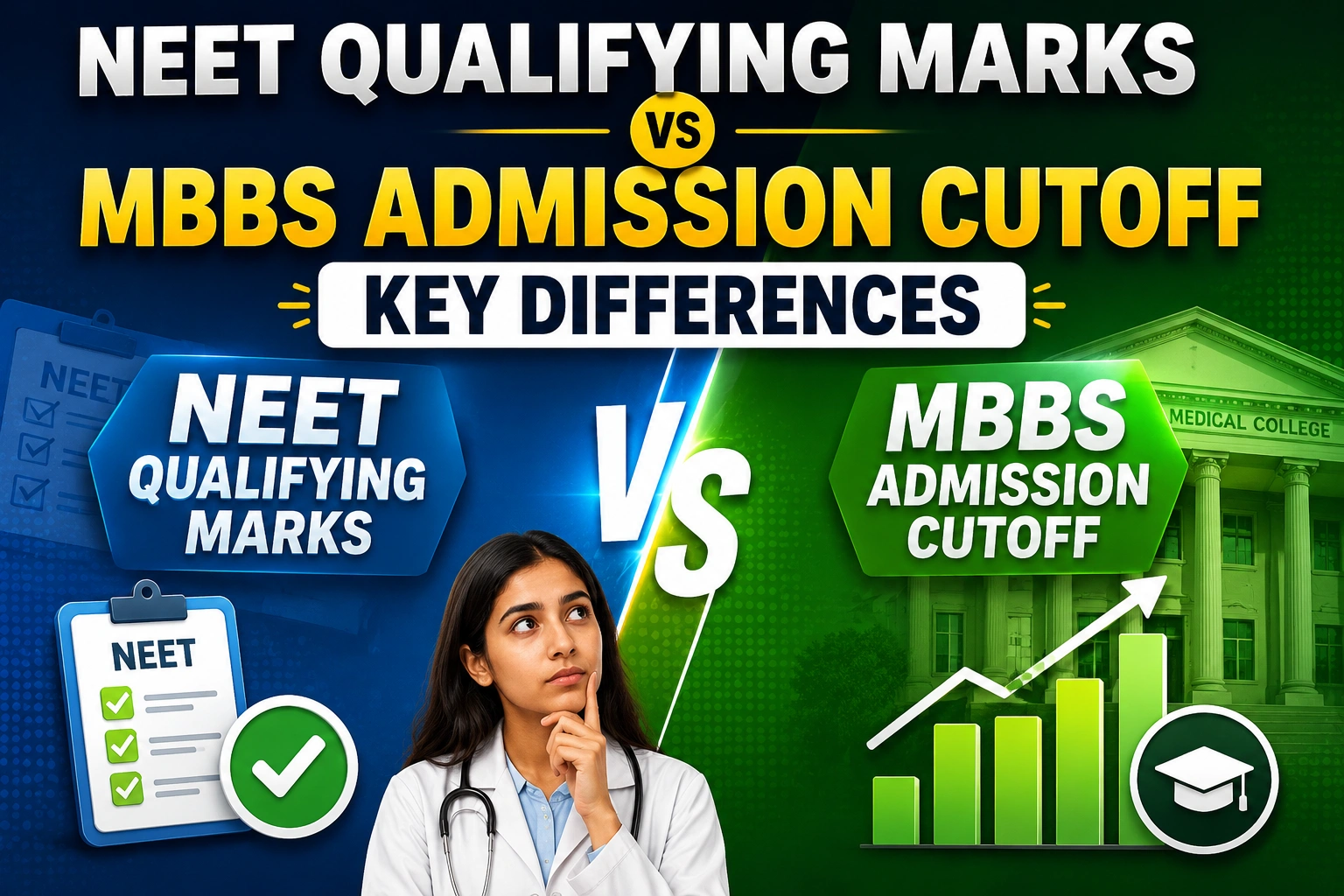 NEET Qualifying Marks vs MBBS Admission Cutoff